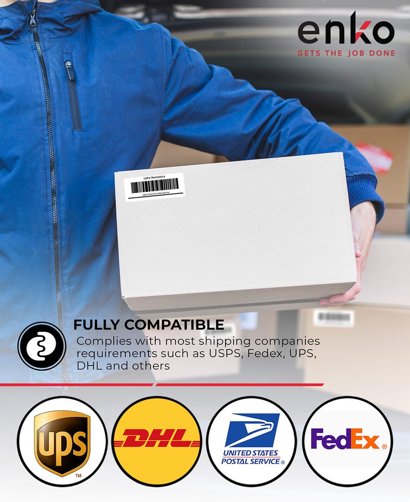 enKo Products enKo 3-1/2 x 5 inches Label - White Blank - 4 Up Per Sheet Shipping Address Mailing Labels for Laser Inkjet Printer (300 Sheets, 1200 Labels) - Image 5